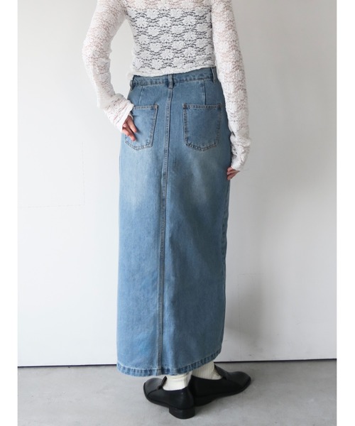miies miim（ミーエスミーム）の「asymmetry denim skirt（デニムスカート・レディース・ブルー/グレー・FREE）」の5枚目の写真