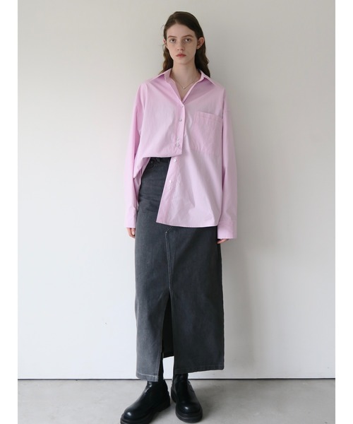 miies miim（ミーエスミーム）の「asymmetry denim skirt（デニムスカート・レディース・ブルー/グレー・FREE）」の8枚目の写真