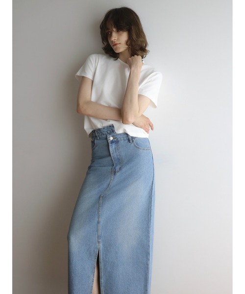miies miim（ミーエスミーム）の「asymmetry denim skirt（デニムスカート・レディース・ブルー/グレー・FREE）」の9枚目の写真
