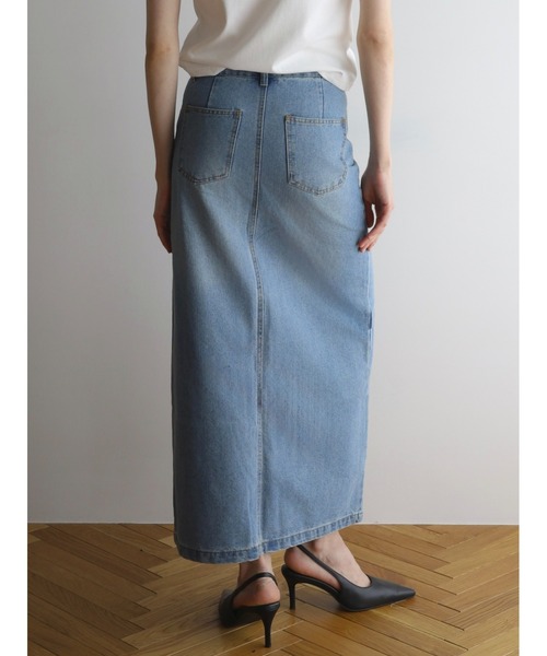 miies miim（ミーエスミーム）の「asymmetry denim skirt（デニムスカート・レディース・ブルー/グレー・FREE）」の11枚目の写真