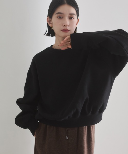 hunch(ハンチ)の「裏起毛 ミニロゴスウェット(スウェット・レディース・ブラック/オートミール/チャコール・FREE)」の4枚目の写真
