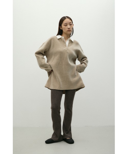 STYLEMIXER ラガーニットトップ M GRY スタイルミキサー ラガーニットトップ（ニット/セーター）｜STYLEMIXER（スタイル