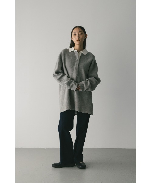 STYLEMIXER ラガーニットトップ M GRY スタイルミキサー ラガーニットトップ（ニット/セーター）｜STYLEMIXER（スタイル