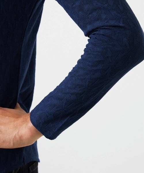 MICHEL KLEIN HOMME (ミッシェルクランオム)の「《日本製》リンクスVネック長袖カットソー(Tシャツ/カットソー・メンズ・ホワイト/ネイビー・MEDIUM/LARGE/X-LARGE)」の7枚目の写真