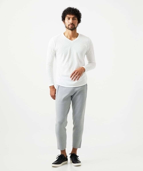 MICHEL KLEIN HOMME (ミッシェルクランオム)の「《日本製》リンクスVネック長袖カットソー(Tシャツ/カットソー・メンズ・ホワイト/ネイビー・MEDIUM/LARGE/X-LARGE)」の11枚目の写真