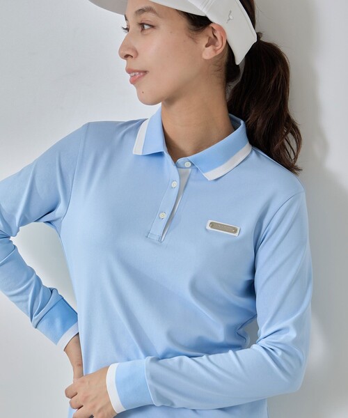 モノグラム柄プリント長袖ポロ/UV・接触冷感（ポロシャツ）｜JUN&ROPE