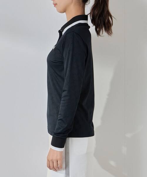 モノグラム柄プリント長袖ポロ/UV・接触冷感（ポロシャツ）｜JUN&ROPE