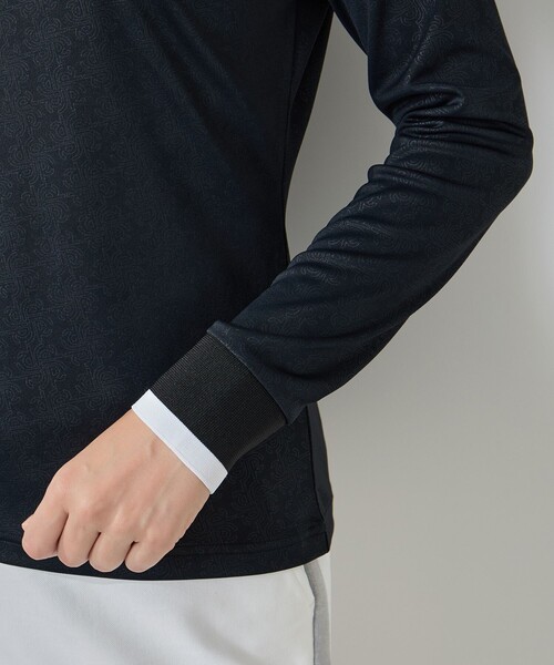 モノグラム柄プリント長袖ポロ/UV・接触冷感（ポロシャツ）｜JUN&ROPE