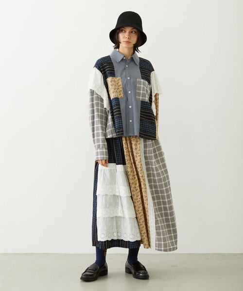 MILKFED.（ミルクフェド）の「PATCHED SHIRT（シャツ/ブラウス・レディース・ライトパープル/ベージュ/オフホワイト・ONE SIZE）」の16枚目の写真