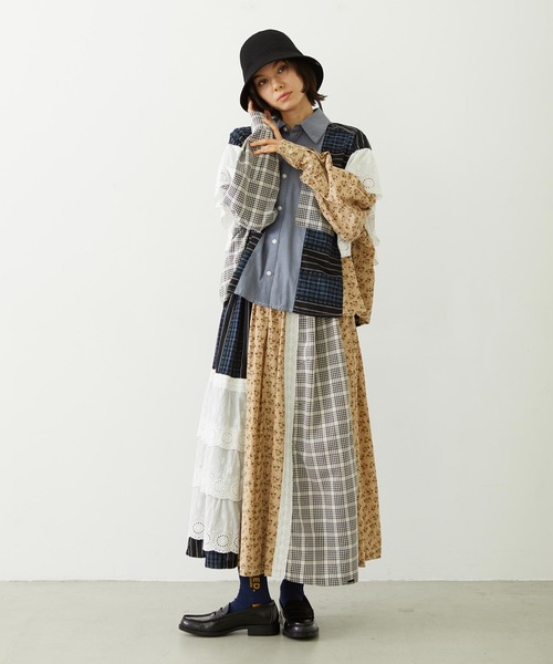 MILKFED.（ミルクフェド）の「PATCHED SHIRT（シャツ/ブラウス・レディース・ライトパープル/ベージュ/オフホワイト・ONE SIZE）」の19枚目の写真