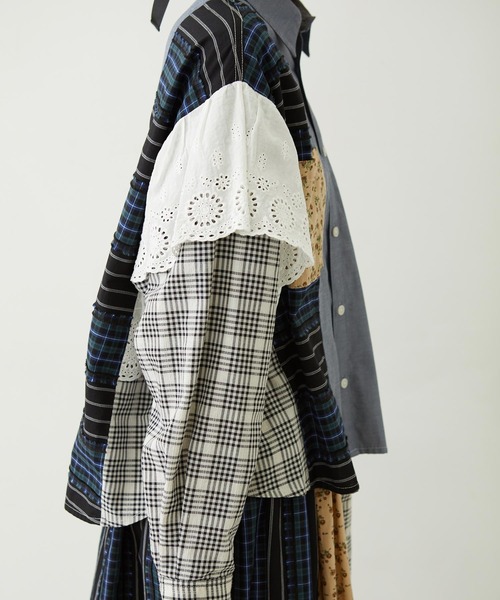 MILKFED.（ミルクフェド）の「PATCHED SHIRT（シャツ/ブラウス・レディース・ライトパープル/ベージュ/オフホワイト・ONE SIZE）」の13枚目の写真