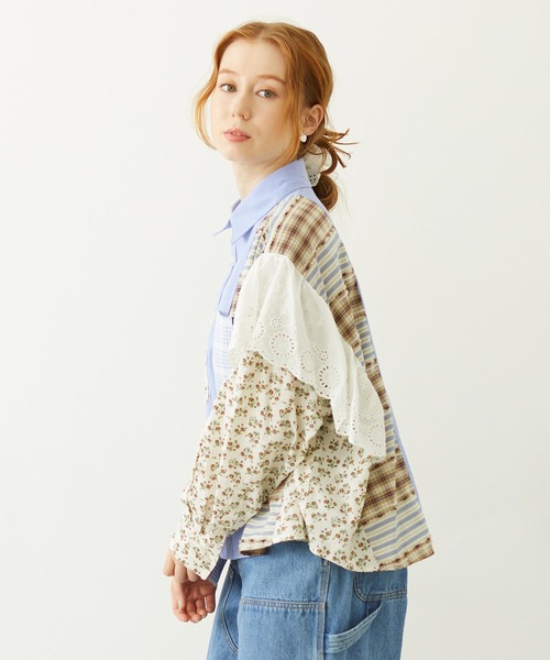 MILKFED.（ミルクフェド）の「PATCHED SHIRT（シャツ/ブラウス・レディース・ライトパープル/ベージュ/オフホワイト・ONE SIZE）」の22枚目の写真