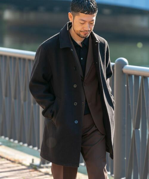 URBAN RESEARCH ROSSO MEN（アーバンリサーチロッソメン）の「『XLサイズあり』light meltonステンカラーコート（ステンカラーコート・メンズ・ブラック/チャコールグレー/ネイビー/ブラウン・LARGE/X-LARGE/MEDIUM）」の6枚目の写真