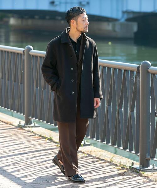 URBAN RESEARCH ROSSO MEN（アーバンリサーチロッソメン）の「『XLサイズあり』light meltonステンカラーコート（ステンカラーコート・メンズ・ブラック/チャコールグレー/ネイビー/ブラウン・LARGE/X-LARGE/MEDIUM）」の11枚目の写真