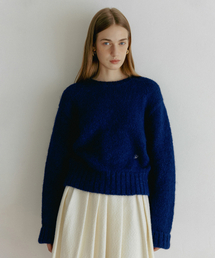 ALPACA ROUND PULLOVER BLUE