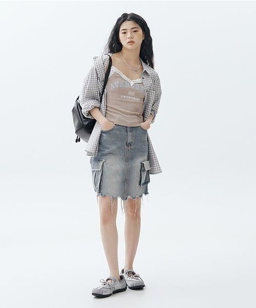AVANDRESS(アバンドレス )の「ヴィンテージ レース ノースリーブ カーキベージュ(Tシャツ/カットソー・レディース・カーキブラウン・SMALL/MEDIUM)」の19枚目の写真