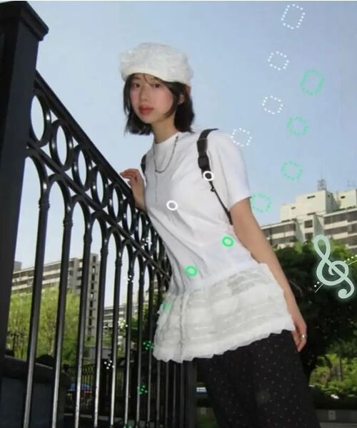 FLAREUP(フレアアップ)の「Layered Frill T-Shirt (FL-167_White)(Tシャツ/カットソー・レディース・ホワイト・OS)」の7枚目の写真