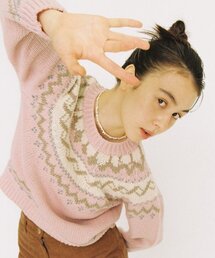 CONICHIWA BONJOUR（コンニチハボンジュール）の「シービーノールニット（ピンク）（ニット/セーター）」
