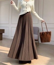 Aラインニットロングスカート