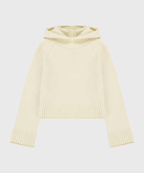 SINOON（シヌーン）の「Wool Blend Hoodie Knit (Ivory)（ニット/セーター・レディース・アイボリー・FREE）」の2枚目の写真