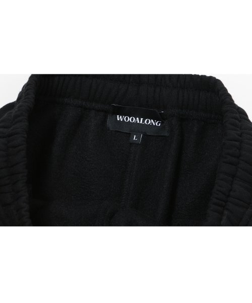 WOOALONG（ウアロン）の「（起毛）Signature relax wide pants - BLACK（スウェットパンツ・レディース・ブラック・SMALL/MEDIUM/LARGE）」の5枚目の写真