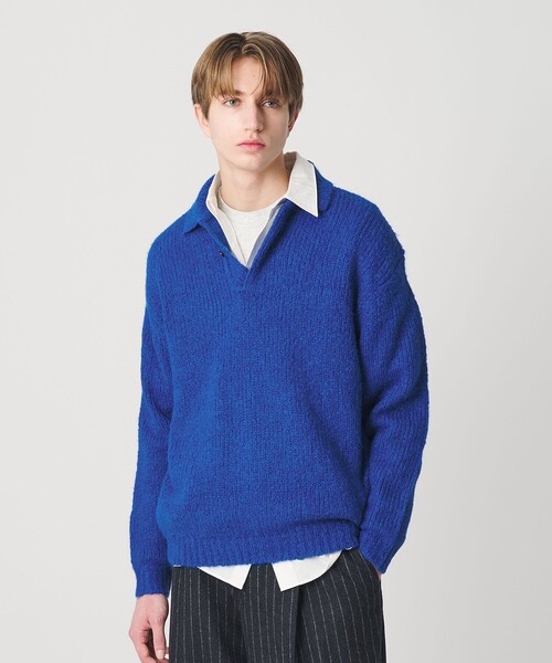 BEAUTY&YOUTH UNITED ARROWS（ビューティーアンドユースユナイテッドアローズ）の「バブル ニット 2B ポロシャツ（ポロシャツ・メンズ・ブラック/ロイヤルブルー・M/XL/S/L）」の2枚目の写真