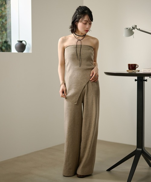 LAULEN(ローレン)の「asymmetry hem bustier knit 3set /アシンメトリーヘムビスチェニット3点セット(セットアップ・レディース・ブラック/グレイッシュベージュ/アイボリー・FREE)」の7枚目の写真