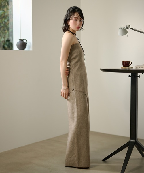 LAULEN(ローレン)の「asymmetry hem bustier knit 3set /アシンメトリーヘムビスチェニット3点セット(セットアップ・レディース・ブラック/グレイッシュベージュ/アイボリー・FREE)」の10枚目の写真