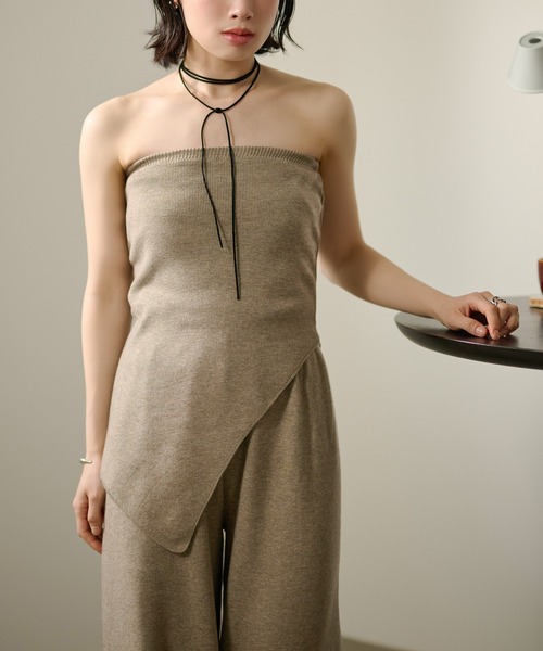 LAULEN(ローレン)の「asymmetry hem bustier knit 3set /アシンメトリーヘムビスチェニット3点セット(セットアップ・レディース・ブラック/グレイッシュベージュ/アイボリー・FREE)」の16枚目の写真