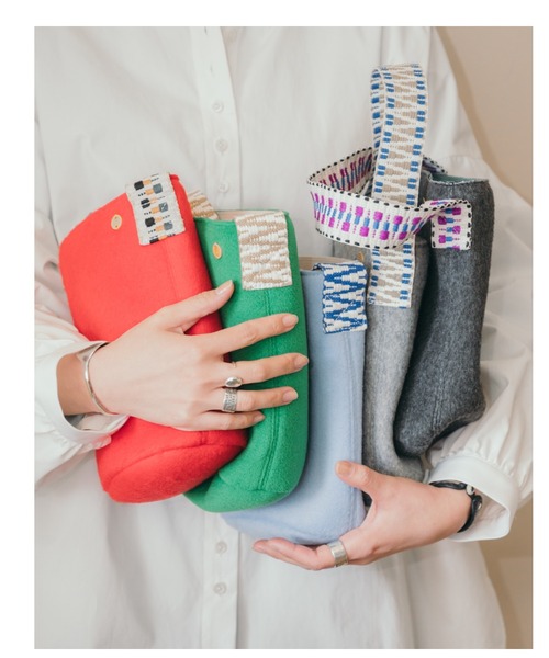 LILA&FLEUR(リラアンドフルール)の「Felt Single Handle Bag(トートバッグ・レディース・チャコールグレー/ヘザーグレー/ライトブルー/グリーン/レッド・ONE SIZE)」の6枚目の写真