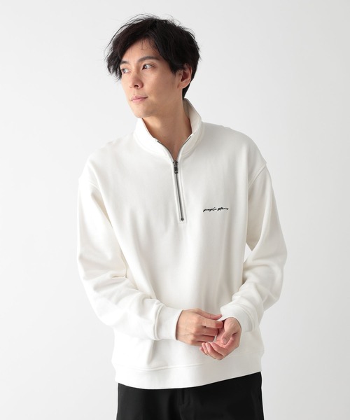 セール】ソフトタッチスウェット/裏起毛/ハーフジップ/606878