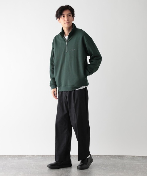 セール】ソフトタッチスウェット/裏起毛/ハーフジップ/606878