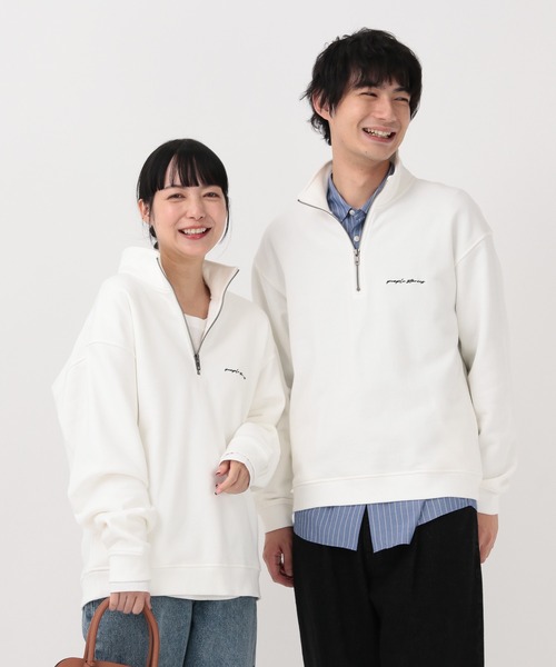 セール】ソフトタッチスウェット/裏起毛/ハーフジップ/606878