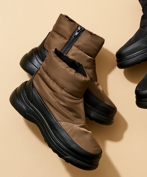 Mazell（マゼル）の「Mazell / 撥水ウォームブーツ【一部店舗限定サイズS】（ブーツ・レディース・ブラック/カーキ・S/M/L）」の4枚目の写真