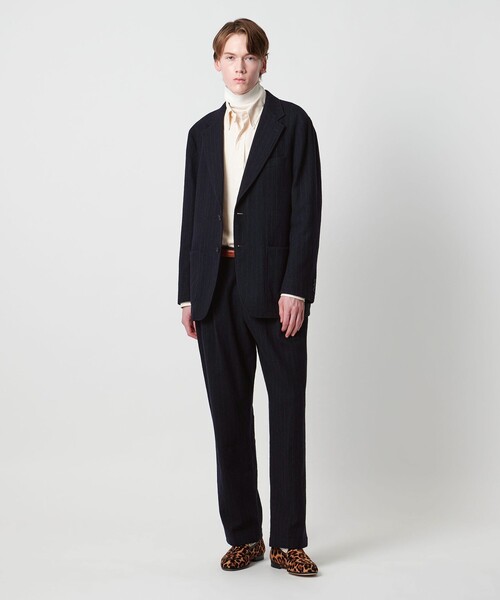 District(ディストリクト)の「<District>シュリンク サージ 2プリーツ テーパードパンツ(スラックス・メンズ・ダークブラウン/ネイビー・M/L/S)」の5枚目の写真