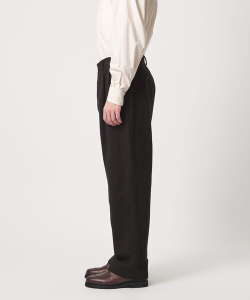 District(ディストリクト)の「<District>シュリンク サージ 2プリーツ テーパードパンツ(スラックス・メンズ・ダークブラウン/ネイビー・M/L/S)」の7枚目の写真