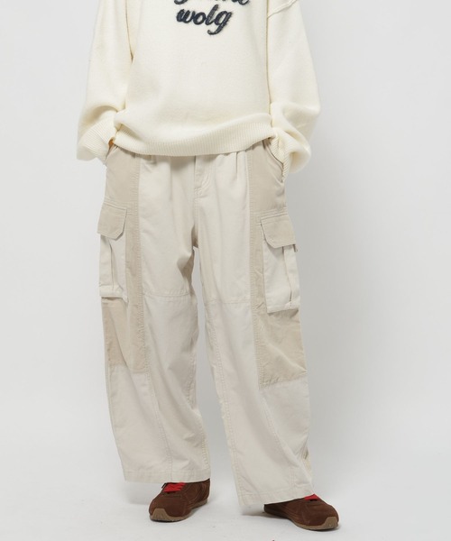 ニコアンド　nikoand　リメイクライクカーゴパンツ　アイボリー セール】リメイクライクカーゴパンツ（カーゴパンツ）｜niko and