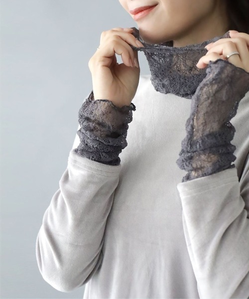 Ehre style（エーレスタイル）の「重ね着用インナー 冬のワンポイントお洒落（Tシャツ/カットソー・レディース・ブラック/グレー・FREE）」の2枚目の写真
