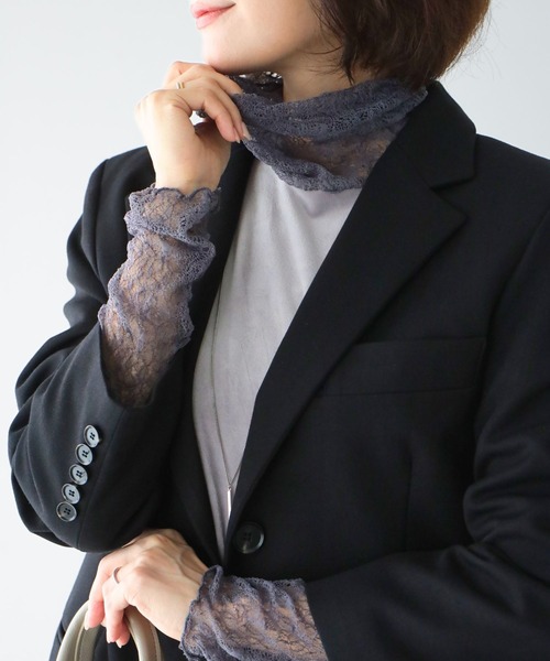Ehre style（エーレスタイル）の「重ね着用インナー 冬のワンポイントお洒落（Tシャツ/カットソー・レディース・ブラック/グレー・FREE）」の3枚目の写真