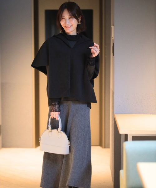 Ehre style（エーレスタイル）の「重ね着用インナー 冬のワンポイントお洒落（Tシャツ/カットソー・レディース・ブラック/グレー・FREE）」の13枚目の写真