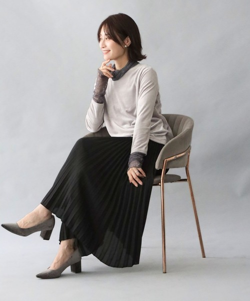 Ehre style（エーレスタイル）の「重ね着用インナー 冬のワンポイントお洒落（Tシャツ/カットソー・レディース・ブラック/グレー・FREE）」の15枚目の写真