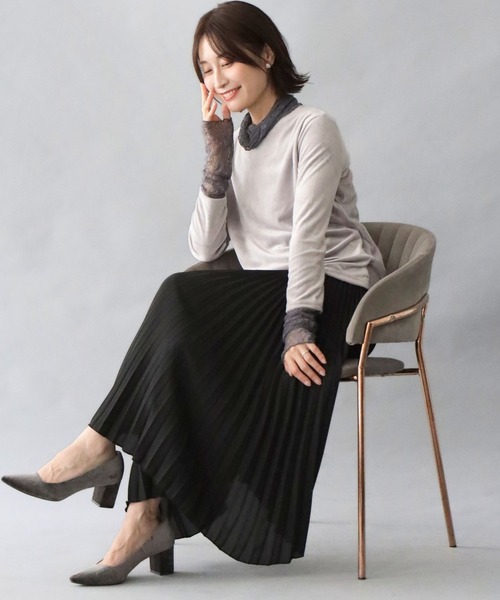 Ehre style（エーレスタイル）の「重ね着用インナー 冬のワンポイントお洒落（Tシャツ/カットソー・レディース・ブラック/グレー・FREE）」の19枚目の写真