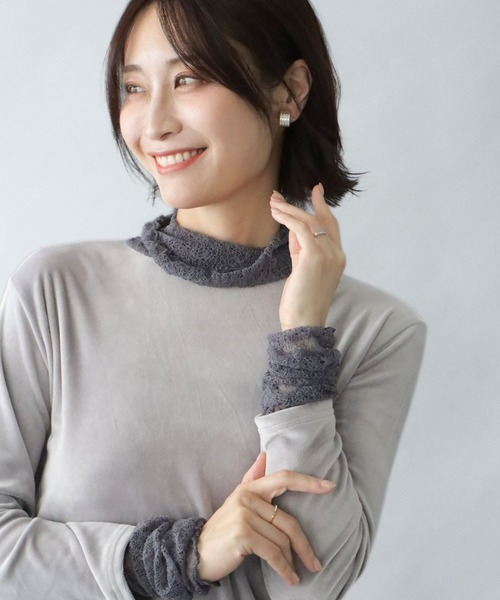 Ehre style（エーレスタイル）の「重ね着用インナー 冬のワンポイントお洒落（Tシャツ/カットソー・レディース・ブラック/グレー・FREE）」の21枚目の写真