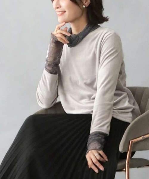 Ehre style（エーレスタイル）の「重ね着用インナー 冬のワンポイントお洒落（Tシャツ/カットソー・レディース・ブラック/グレー・FREE）」の18枚目の写真