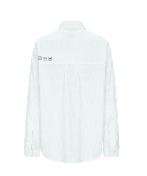 PLEASENOFOLLOW(プリーズノーフォロー)の「Taryn Patch Check Shirt (White)(シャツ/ブラウス・レディース・その他・FREE)」の3枚目の写真