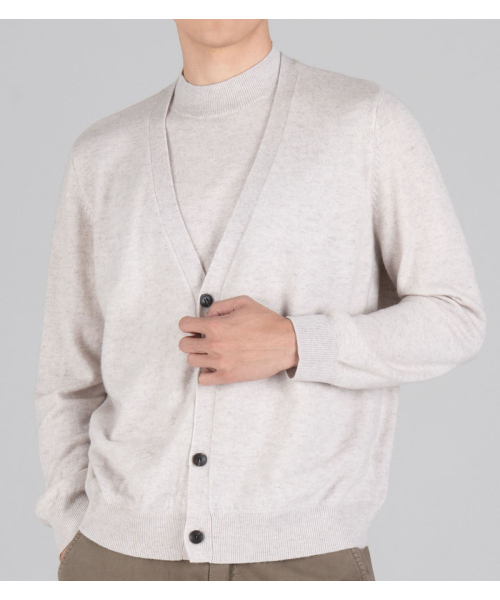 BUTTON SEOUL（ボタンソウル）の「ウール90 カーディガンレイヤードニット（アイボリー）（ニット/セーター・メンズ・その他・MEDIUM/LARGE/X-LARGE）」の6枚目の写真
