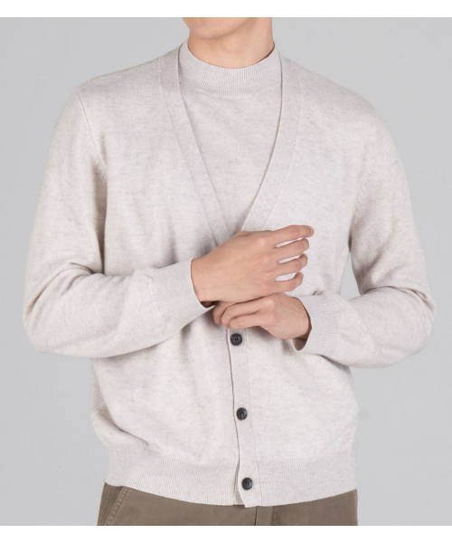 BUTTON SEOUL（ボタンソウル）の「ウール90 カーディガンレイヤードニット（アイボリー）（ニット/セーター・メンズ・その他・MEDIUM/LARGE/X-LARGE）」の7枚目の写真