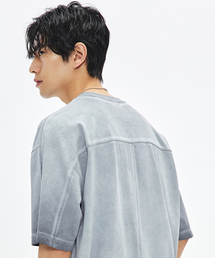 460GカットヘビーフロストダイングTシャツ-アイスブルー-