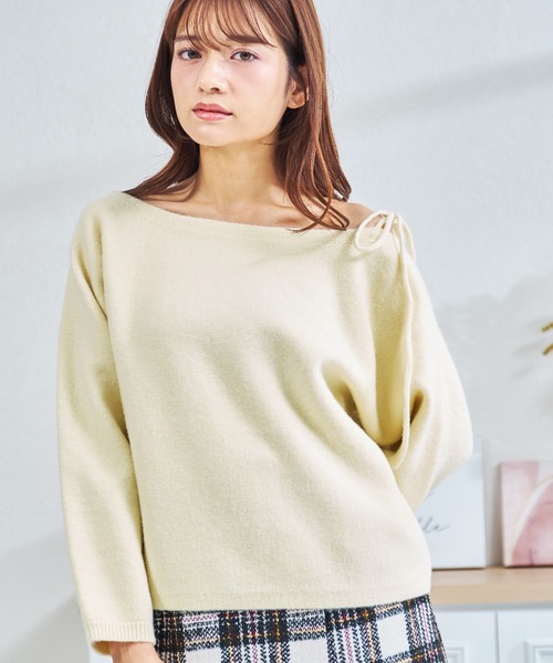 MISCH MASCH(ミッシュマッシュ)の「ZOZO限定 ストラップリボンニット(ニット/セーター・レディース・ブルー/イエロー/ホワイト・フリ-)」の3枚目の写真