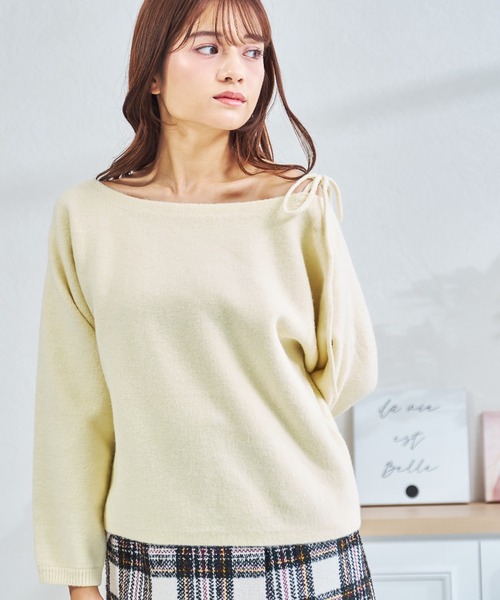 MISCH MASCH(ミッシュマッシュ)の「ZOZO限定 ストラップリボンニット(ニット/セーター・レディース・ブルー/イエロー/ホワイト・フリ-)」の6枚目の写真